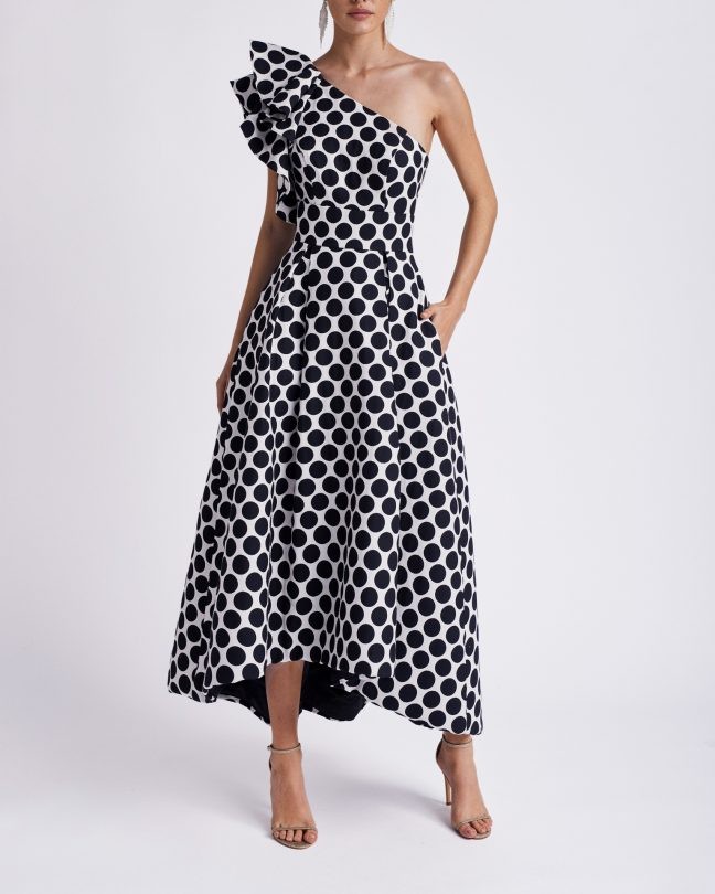 Vestido Lunares Broc de AIRE BARCELONA. Elropero1961. COLOR BLANCO TALLA 44