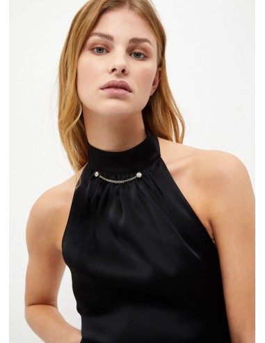 Top Mezcla Seda Negro