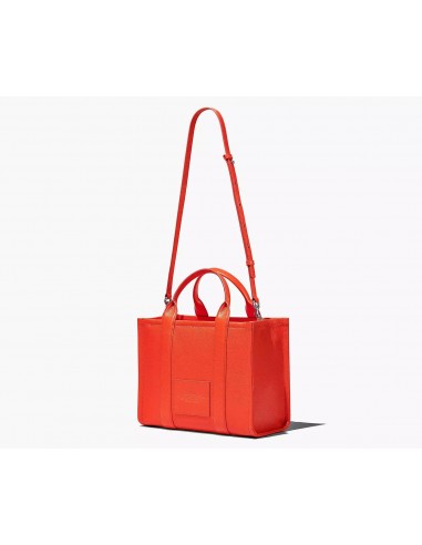 The Leather Medium Tote Electric Orange