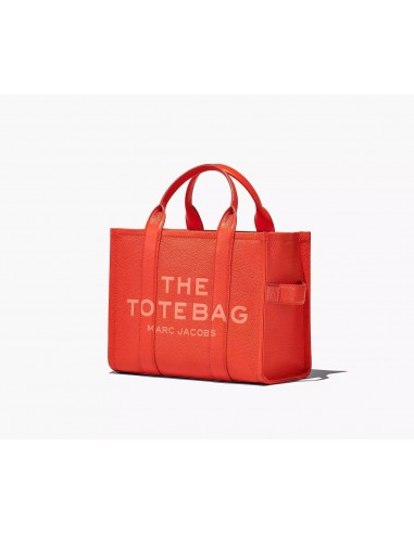 The Leather Medium Tote Electric Orange