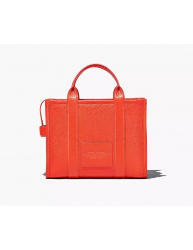 The Leather Medium Tote Electric Orange