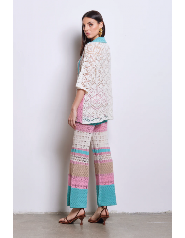 Pantalone In Maglia In Punto Pizzo a...