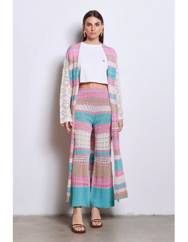 Pantalone In Maglia In Punto Pizzo a...