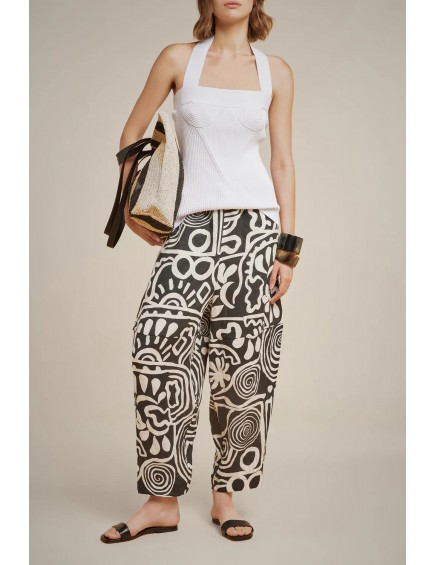 Pantalón Estampado Lino