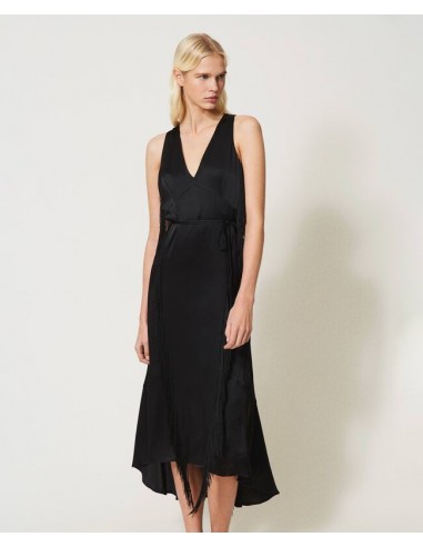 Vestido de Seda con Flecos