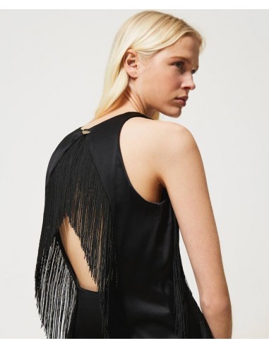 Vestido de Seda con Flecos