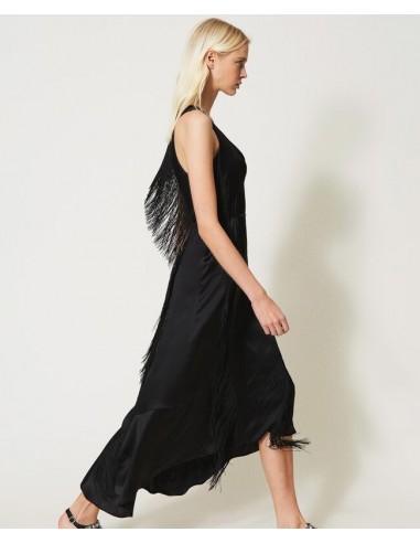 Vestido de Seda con Flecos