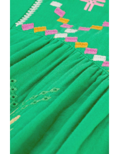 Blusa Manga Fluida Bordados Verde Blusa Manga Fluida Bordados Verde