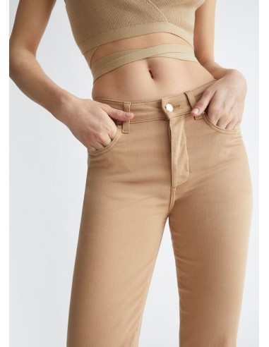 Vaqueros Rectos Talle Alto Camel