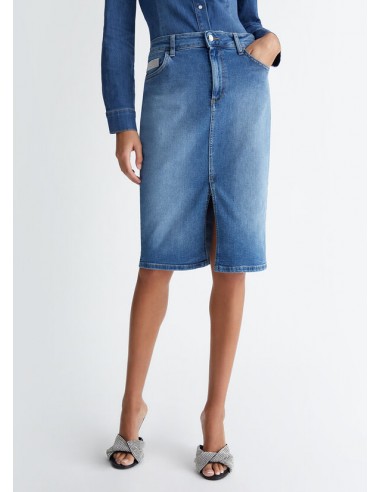 Falda Vaquera Abierta Brillos