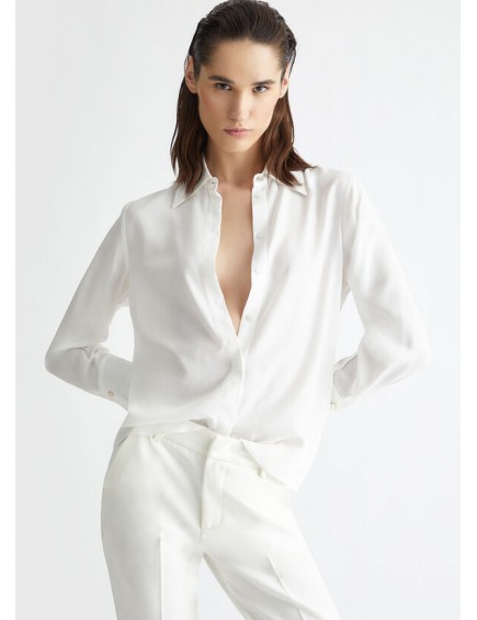 Camisa Blanca Mezcla Seda