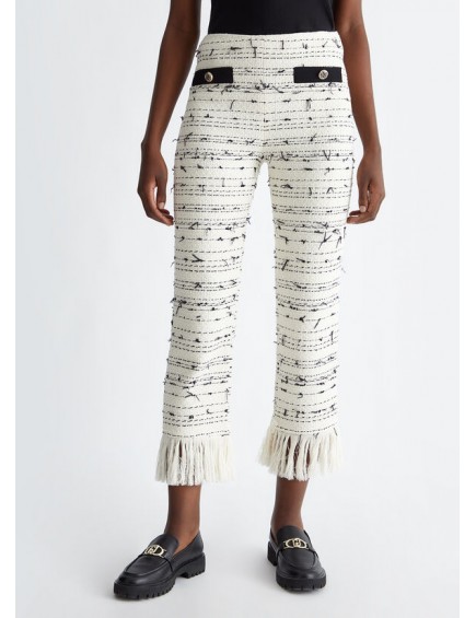 Pantalón de Bouclé Blanco 2