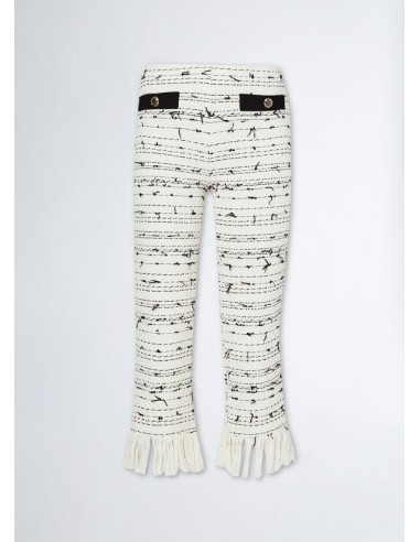 Pantalón de Bouclé Blanco