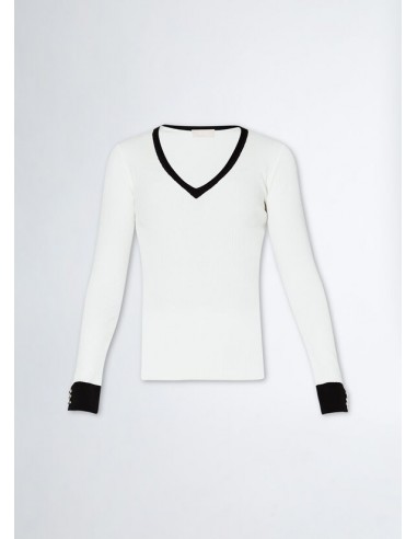 Jersey con Escote de Pico Negro