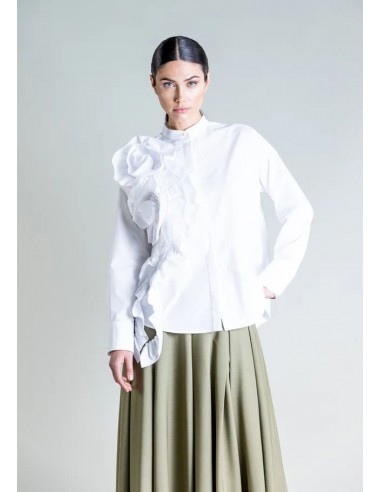 Camisa Hight Density Ruffle Blanco Camisa Hight Density Ruffle Blanco