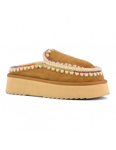 Clog Eskimo Platform Rhinestones Cognac
