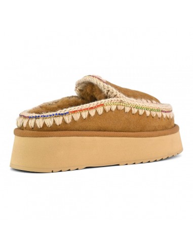 Clog Eskimo Platform Rhinestones Cognac