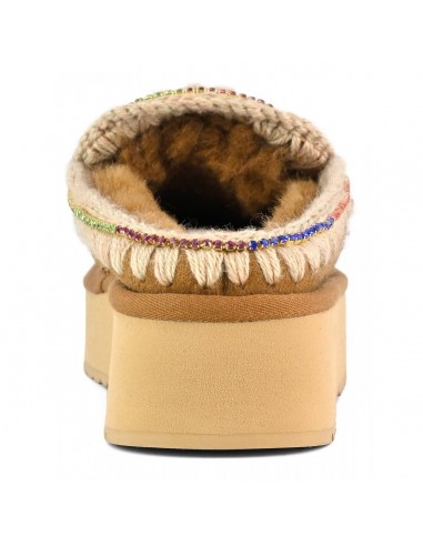 Clog Eskimo Platform Rhinestones Cognac