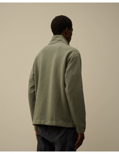 Sudadera Diagonal Fleece Mixed Half Buttoned de C.P. COMPANY. ElRopero1961. COLOR VERDE TALLA M