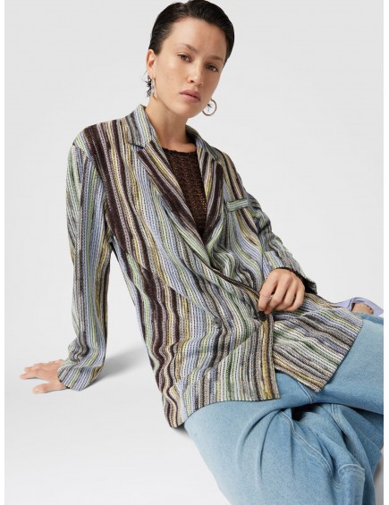 Blazer cruzado lamé