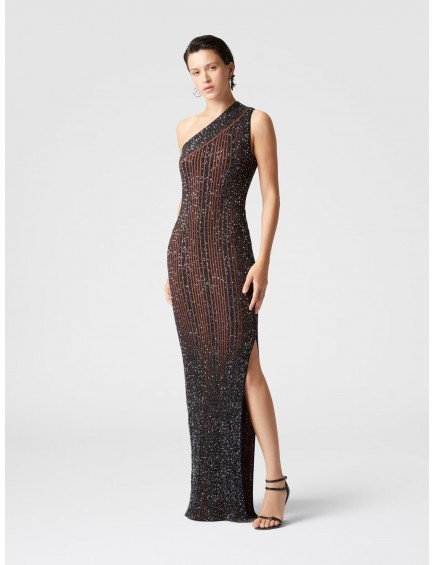 Vestido canalé lentejuelas