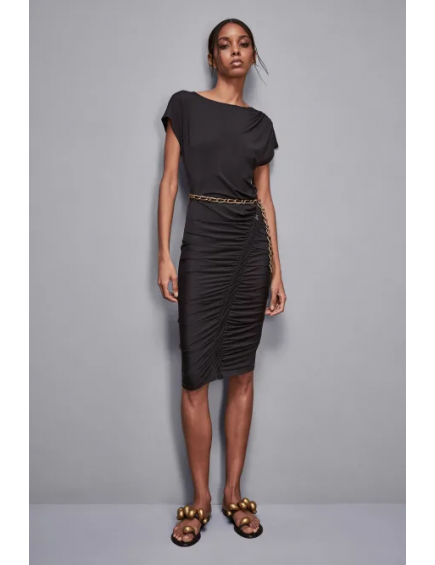 Vestido midi con fruncido