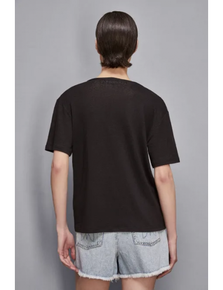 Camiseta de lino con escote... 2
