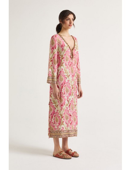 Vestido Myrtle Paisley Rosa