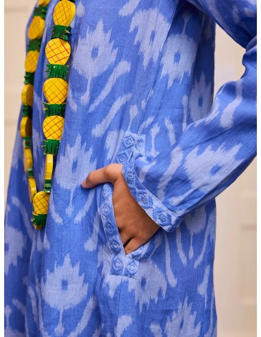 Vestido Sandalwood Ikat Azul