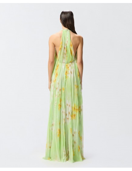 Vestido largo plisado con... 2