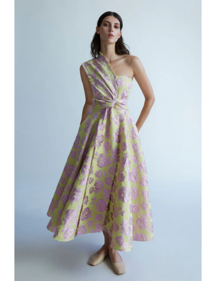 Vestido Strapless with Pleated