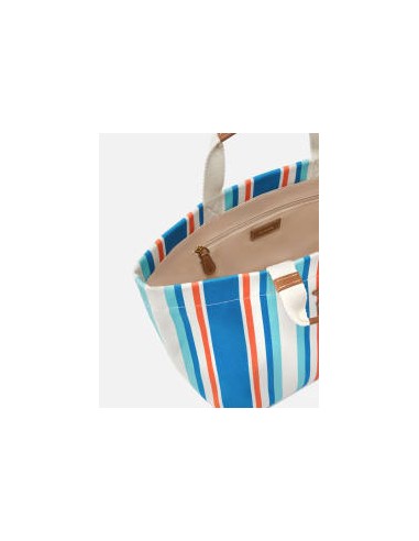 Bolso shopper mediano de tela a rayas