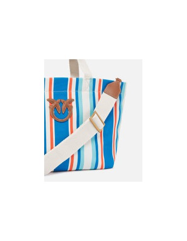 Bolso shopper mediano de tela a rayas