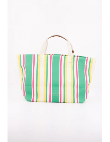 Bolso shopper mediano de tela a rayas