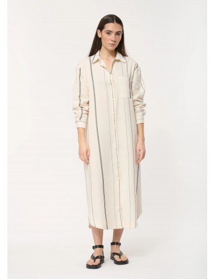 Vestido Camisero Rayas Midi