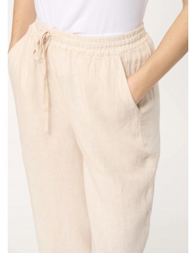 Pantalón Ancho Lino Ecru
