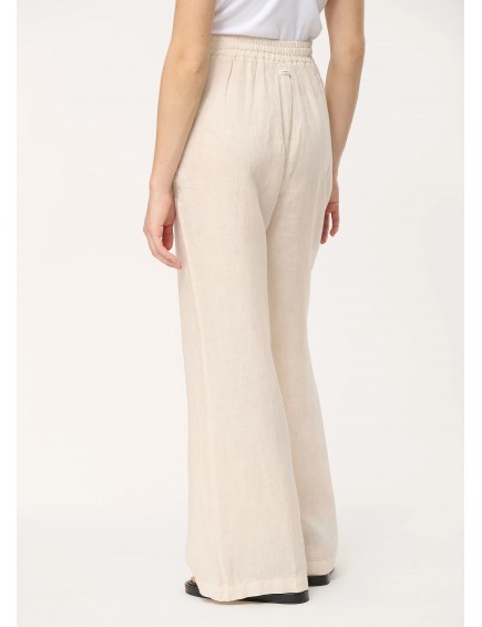 Pantalón Ancho Lino Ecru 2