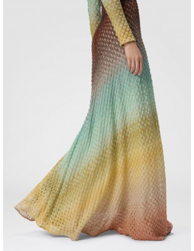 Vestido largo degradado con escote en V Vestido largo degradado con escote en V