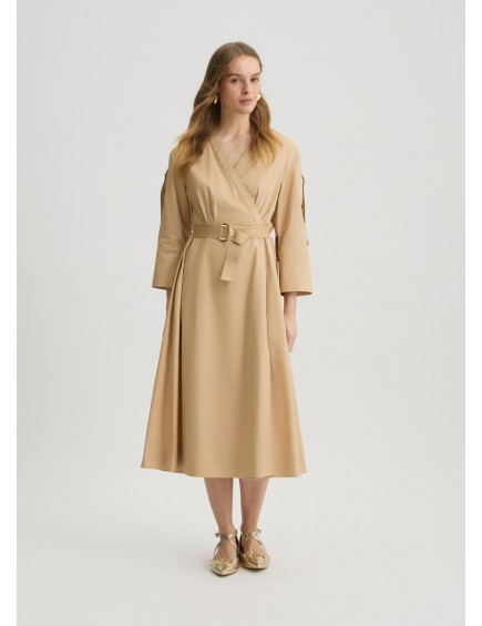 Vestido midi de popelina