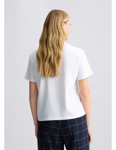 Camiseta de algodón con bordado y strass