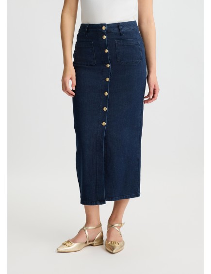 Falda de denim con botones 2