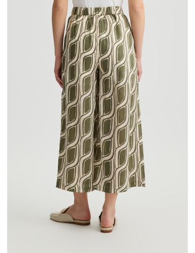 Pantalón palazzo estampado de ramio
