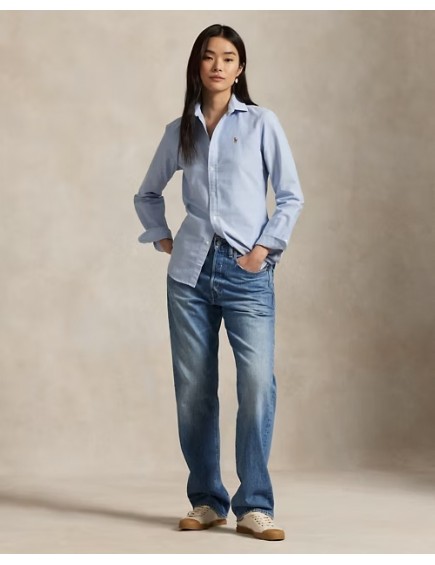 Camisa Oxford Slim Azul