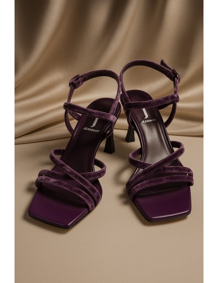 Sandalia Tiras Terciopelo