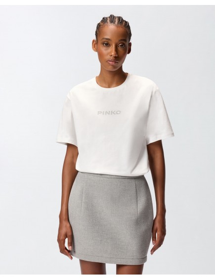 Camiseta Logo Strass Blanco