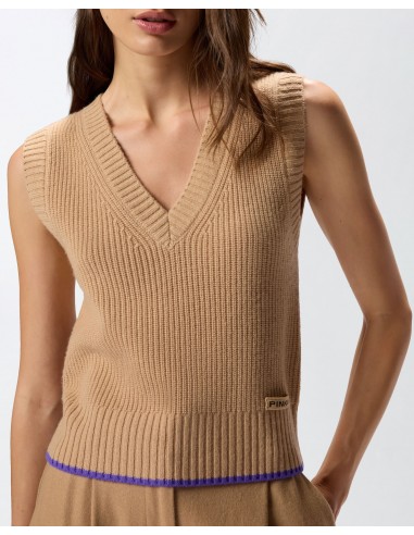 Chaleco de punto con escote de pico