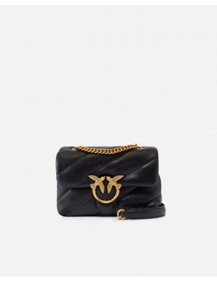 BOLSO PUFF MINI NEGRO ORO
