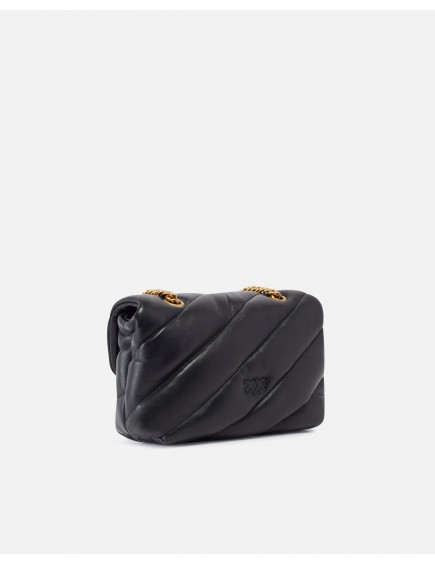 BOLSO PUFF MINI NEGRO ORO 2