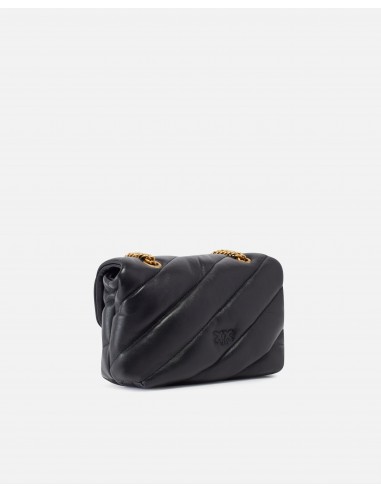BOLSO PUFF MINI NEGRO ORO