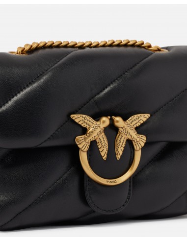 BOLSO PUFF MINI NEGRO ORO